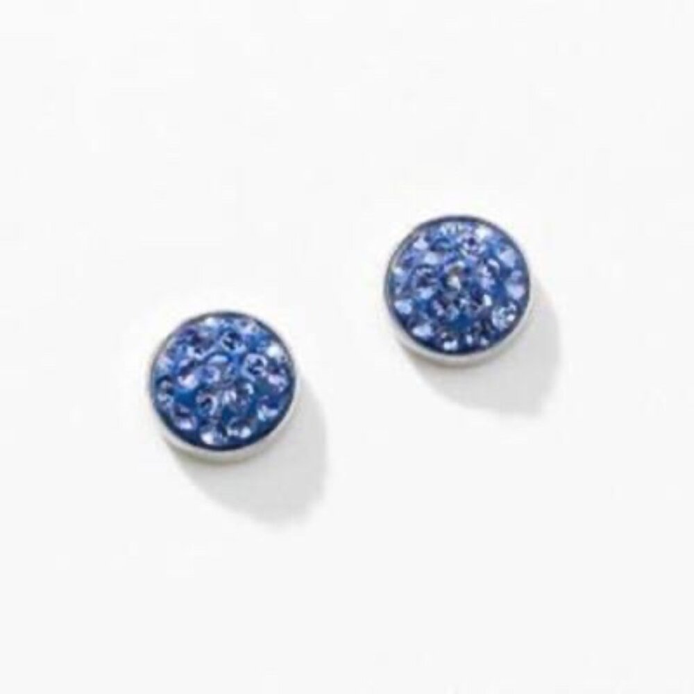 Touchstone Crystal September Birthstone Stud Earrings | Sapphire | Swarovski